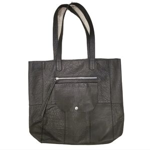 Anthropologie Black Leather Tote Bag